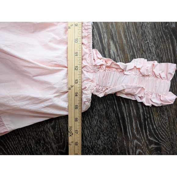 English Factory Dress Womens XS Pink Colorblock Ruffle Strap Midi Sundress - Picture 7 of 8